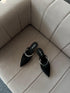 Crystal Embedded Slid On Pointy Toe Heel